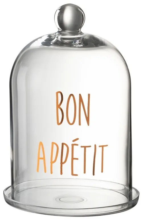 Sklenený podnos s poklopom Bon Apetit - Ø 20 * 31 cm