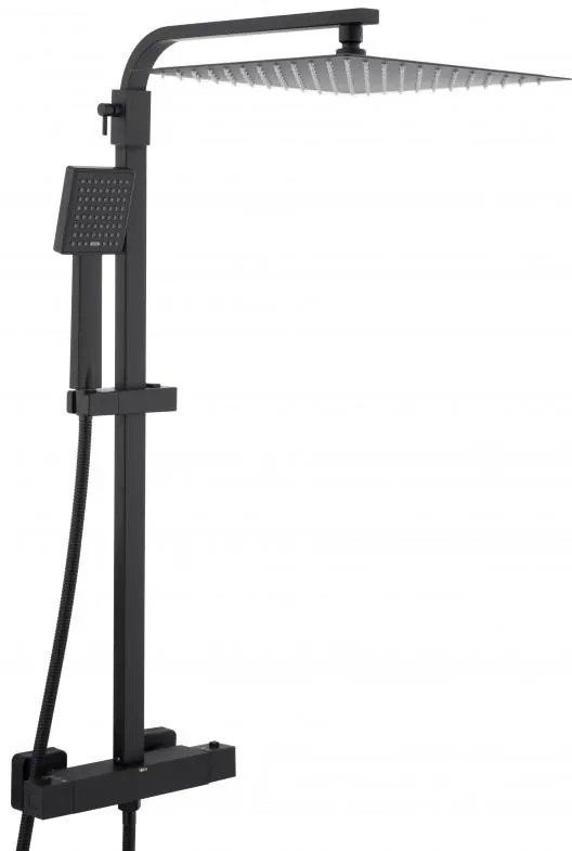 Sprchová súprava GABI s termostatickou batériou - 30x30 cm - čierna matná