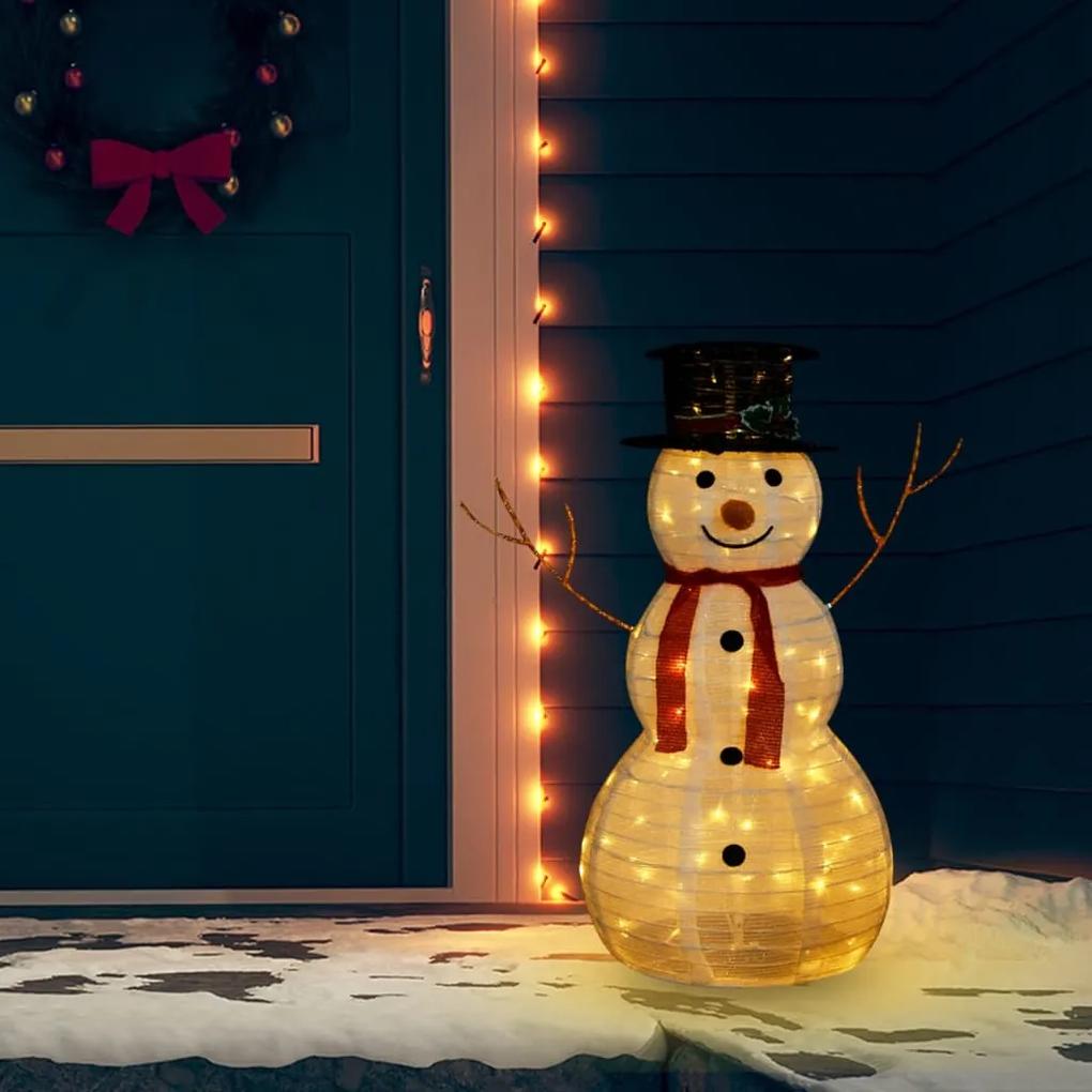 Dekoratívny vianočný snehuliak LED luxusná látka 90 cm 329760