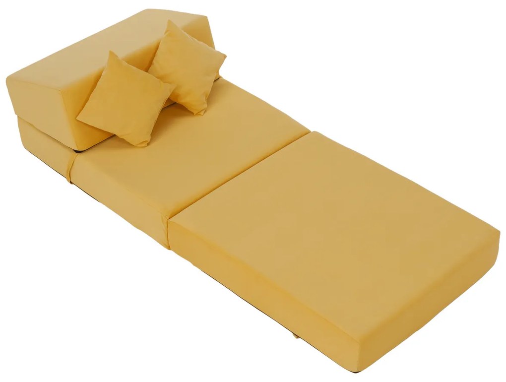 Skladacie kreslo/matrac PELOS, žltá