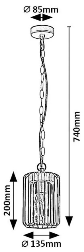 Rabalux 77107 závesná vonkajšia lampa Tarpa, E27, 1x max. 40W, IP44