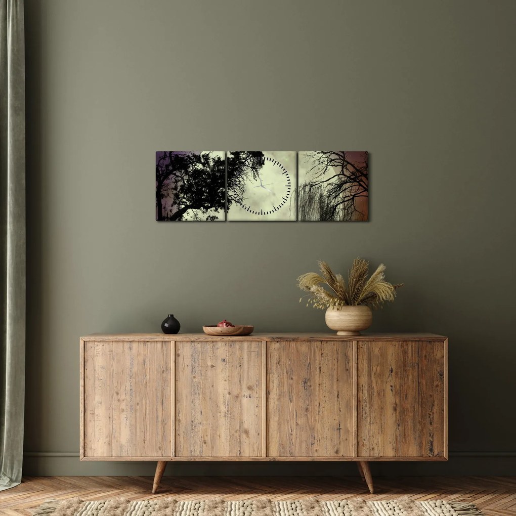Obraz - Spln nad hladinou (s hodinami) (90x30 cm)