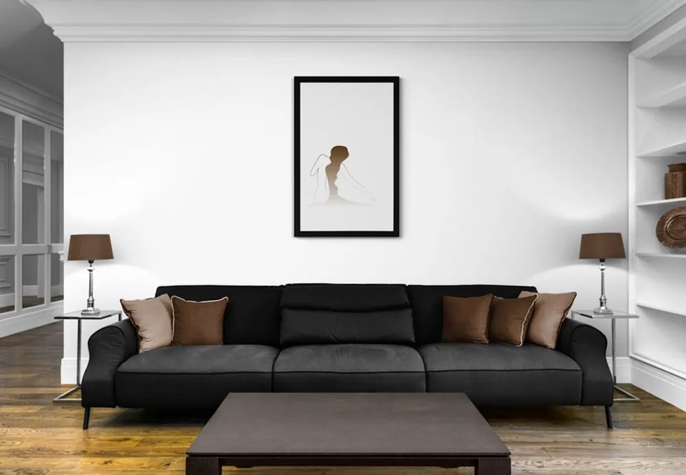 Plagát s paspartou tajomstvo ženského tela - 60x90 white