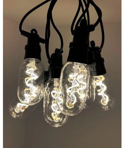 LED vonkajšia dekoratívna reťaz 6xLED/0,6W/230V 4,5 m IP44 čierna