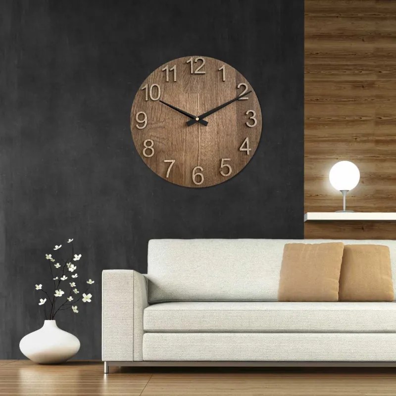 Elegantné drevené hodiny do obývačky I SENTOP MAS017-3072-black-hands