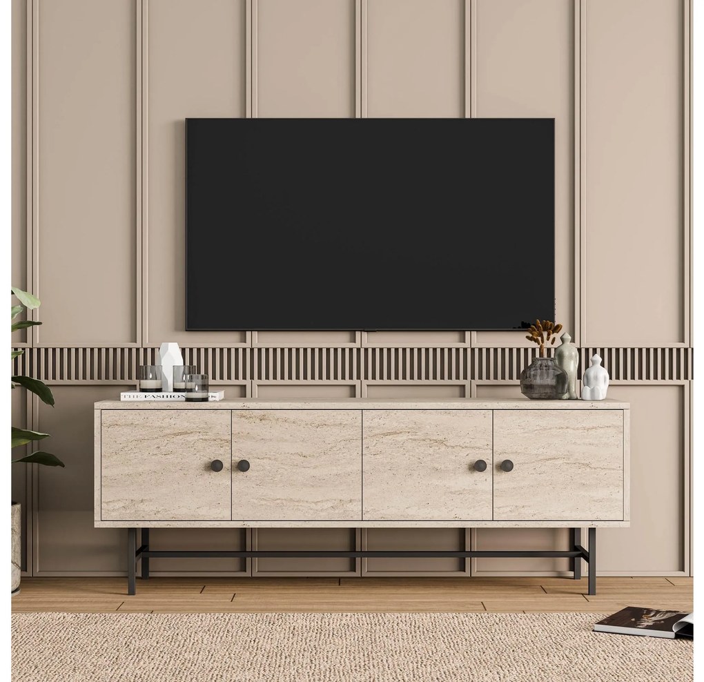 TV stolík/skrinka Diamon (travertín). Akcia -19%. Vlastná spoľahlivá doprava až k Vám domov. 1108066