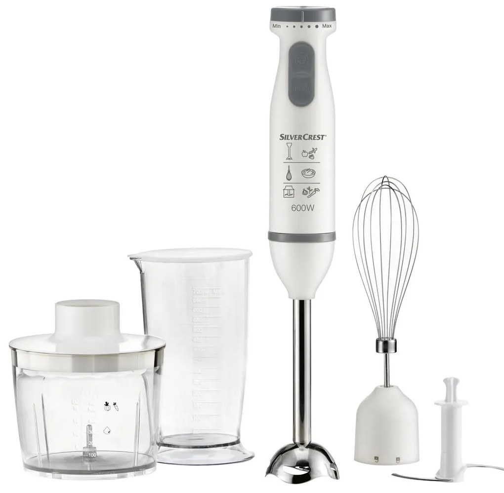 SILVERCREST® KITCHEN TOOLS Tyčový mixér SSMS 600 E6 (biela) (100360825)