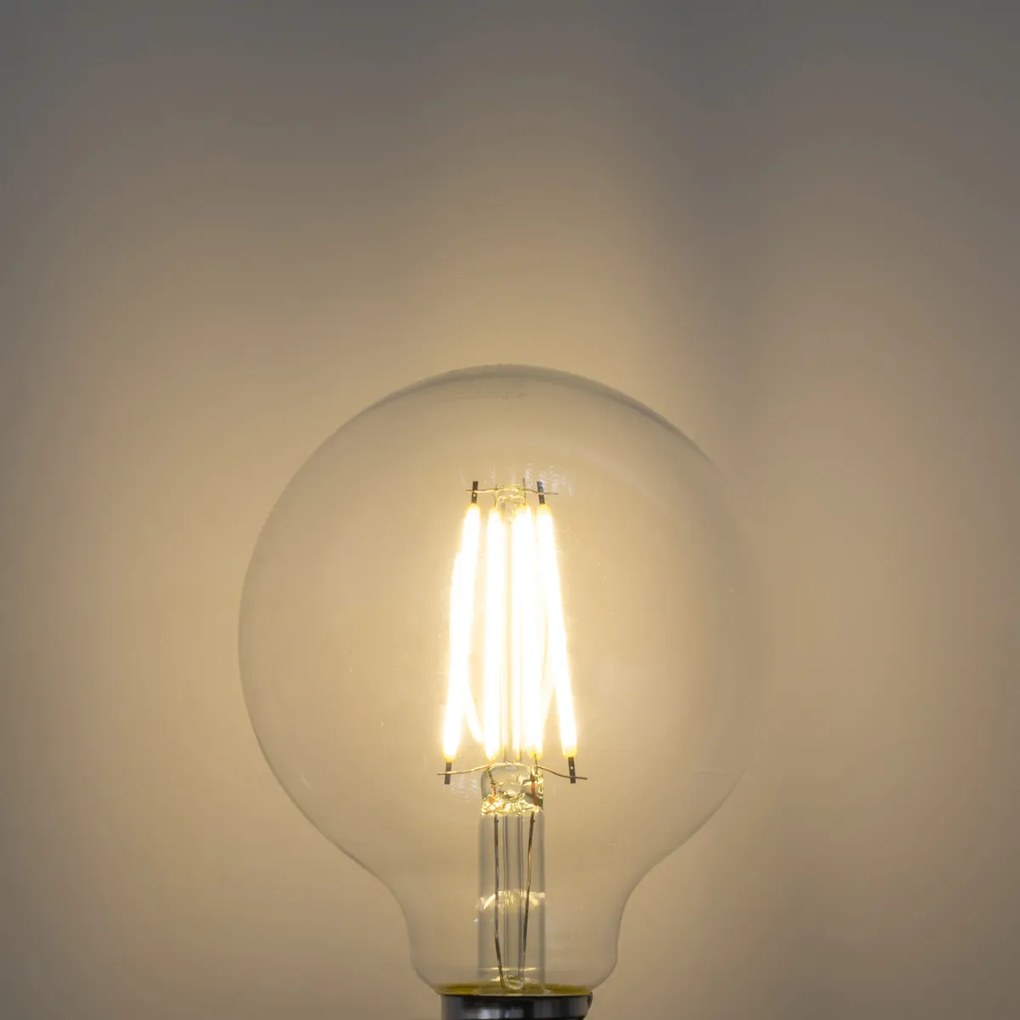 Sada 5 LED žiaroviek E27 G95 číre vlákno 3,8W 806 lm 3000K