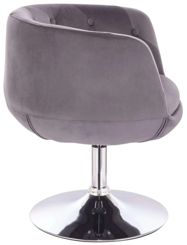 LuxuryForm DESIGN Kreslo MONTANA VELUR na striebornom tanieri - sivé