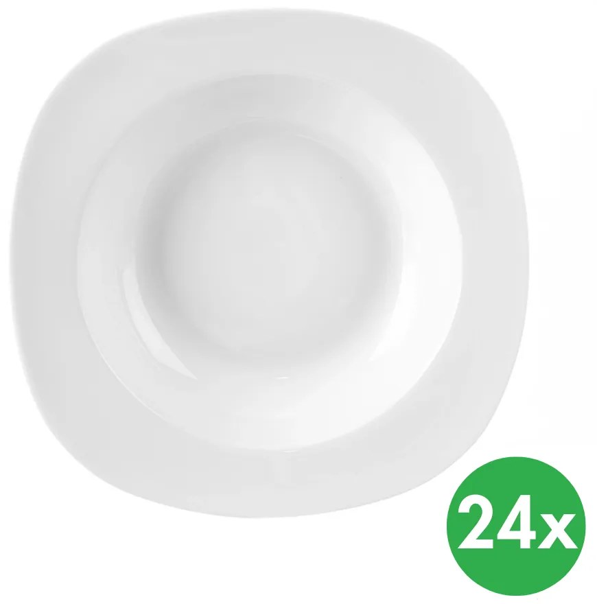 Hlboký tanier MONA, hranatý, 21 x 21 cm, porcelán, 24 ks