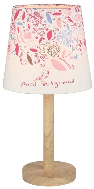 Ružová stolná lampa s kvetmi QENNY TYP 8