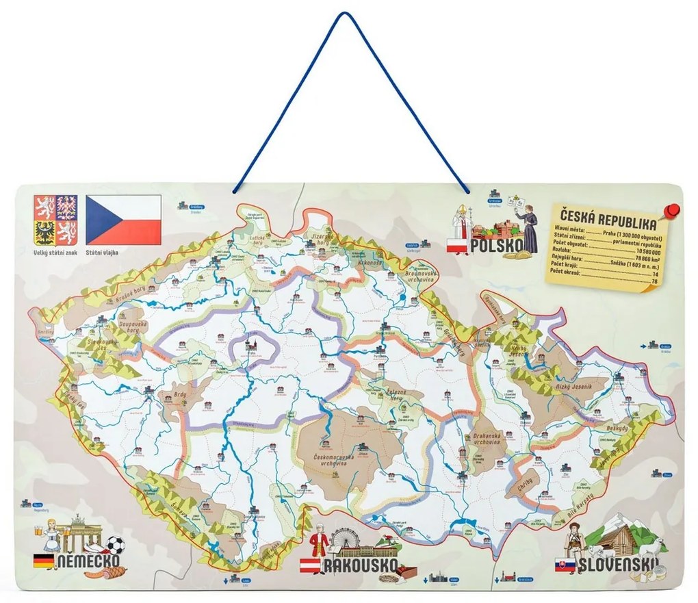 Woody Magnetická mapa ČR 3v1