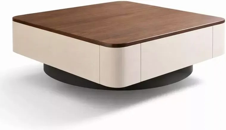 LuxuryForm DESIGN Konferenčný stolík MODENA 80 × 80 cm – hnedý, béžový (set)
