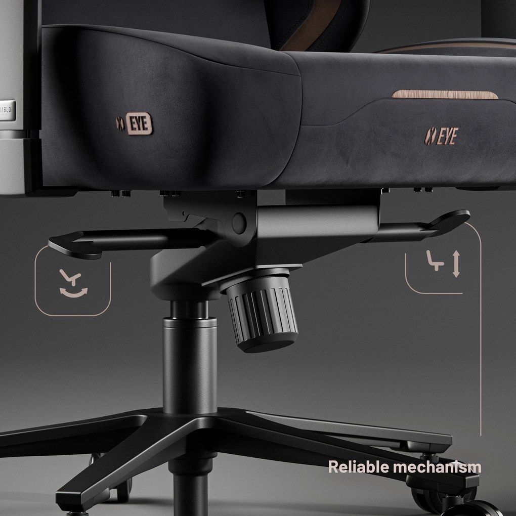 Herné kreslo Normal Size, ľahké, čierne: Diablo X-Eye 2.0 Soft Black