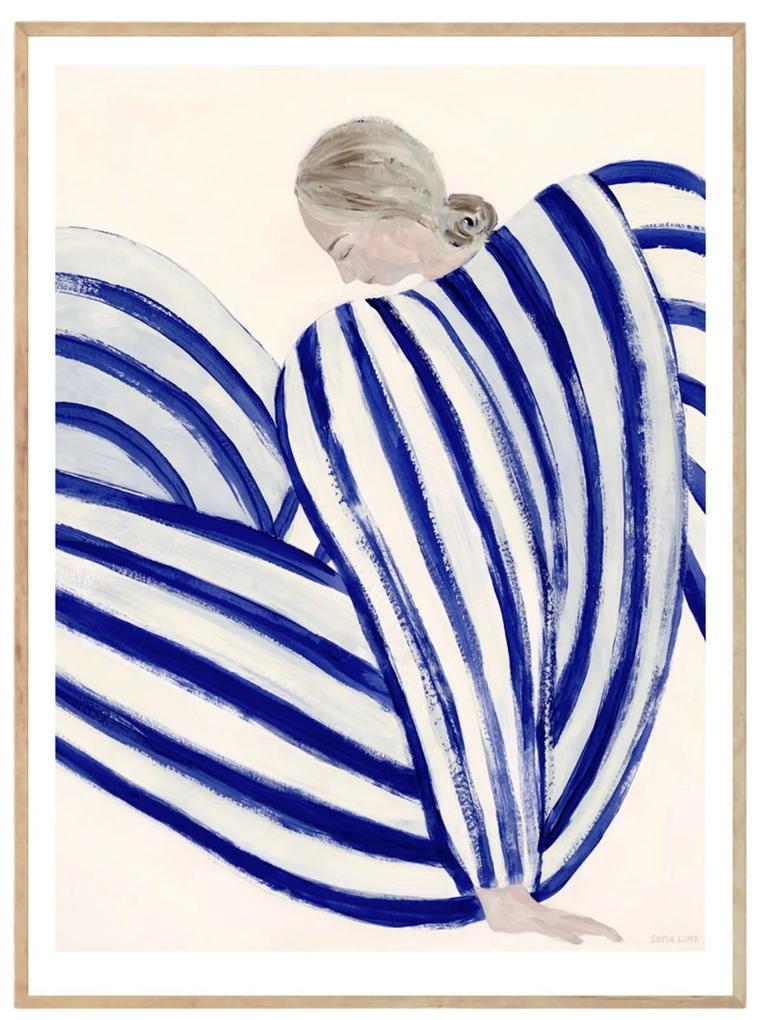 THE POSTER CLUB Autorský plagát Blue Stripe At Concorde by Sofia Lind 50 x 70 cm