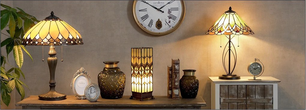 Stolná lampa Tiffany Peaceful - 40*60 cm 2x E27/60W