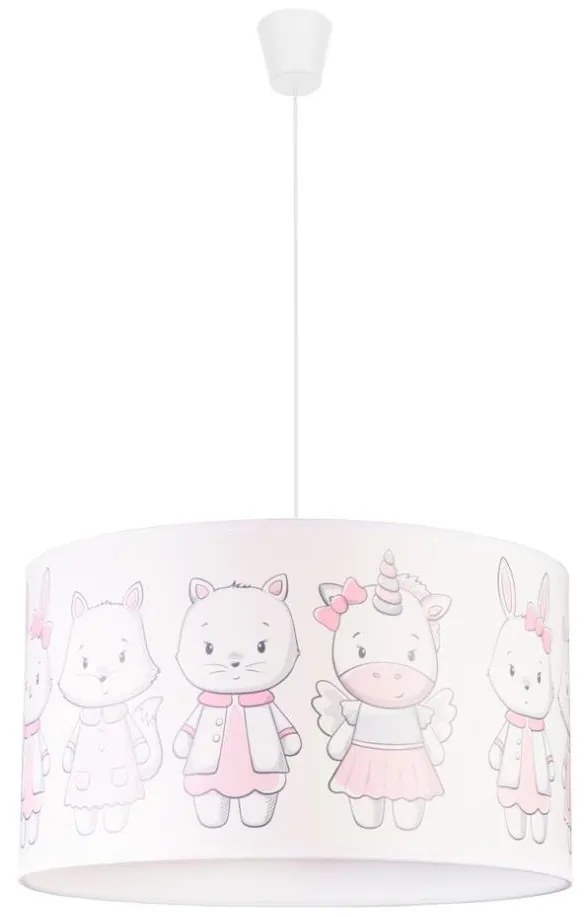 Duolla - Detský luster na lanku PRINT M 1xE27/40W/230V pr. 35 cm zvieratká DU80993