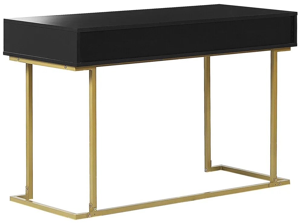 Konzolový stolík s 2 zásuvkami čierna/zlatá WESTPORT Beliani