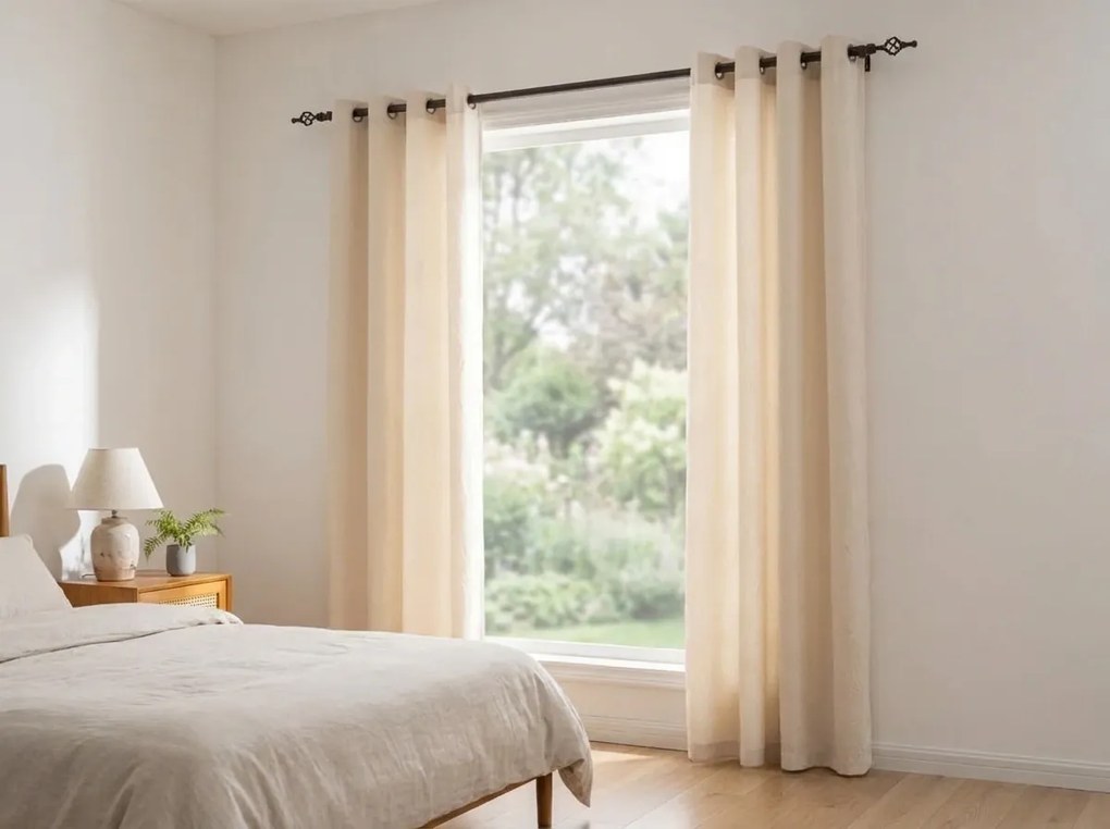 Zatemňovací záves DUNES VELVET 140x250 cm, krémová Zavesenie: Kovové krúžky