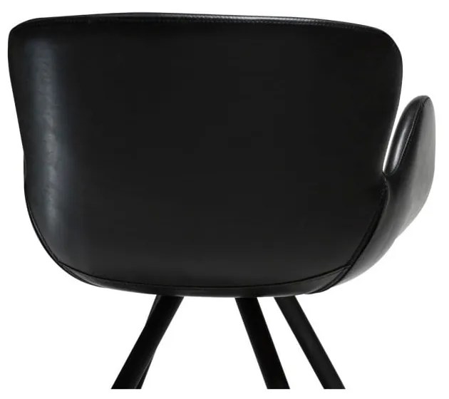 Čierne čalúnené jedálenské kreslo s podrúčkami Gaia – DAN-FORM Denmark