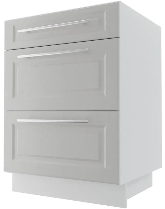 Kuchynská skrinka Emporium D3E/60 light grey stone/biela