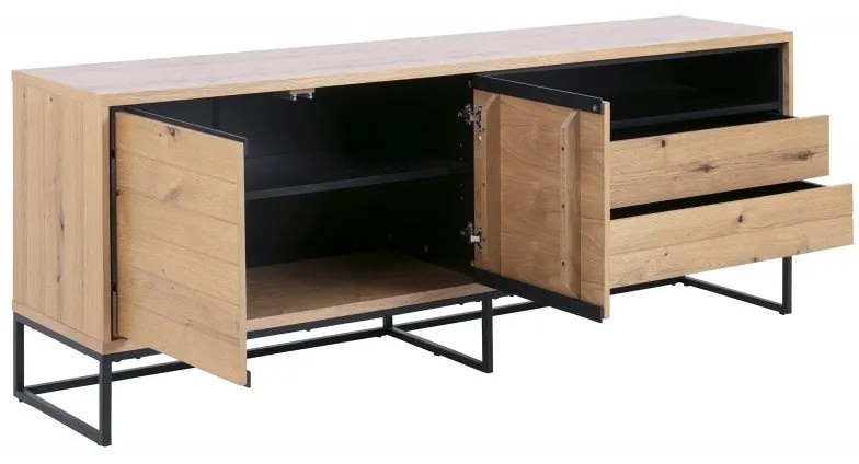 Komoda Dalarna II 198 cm industriálny dub