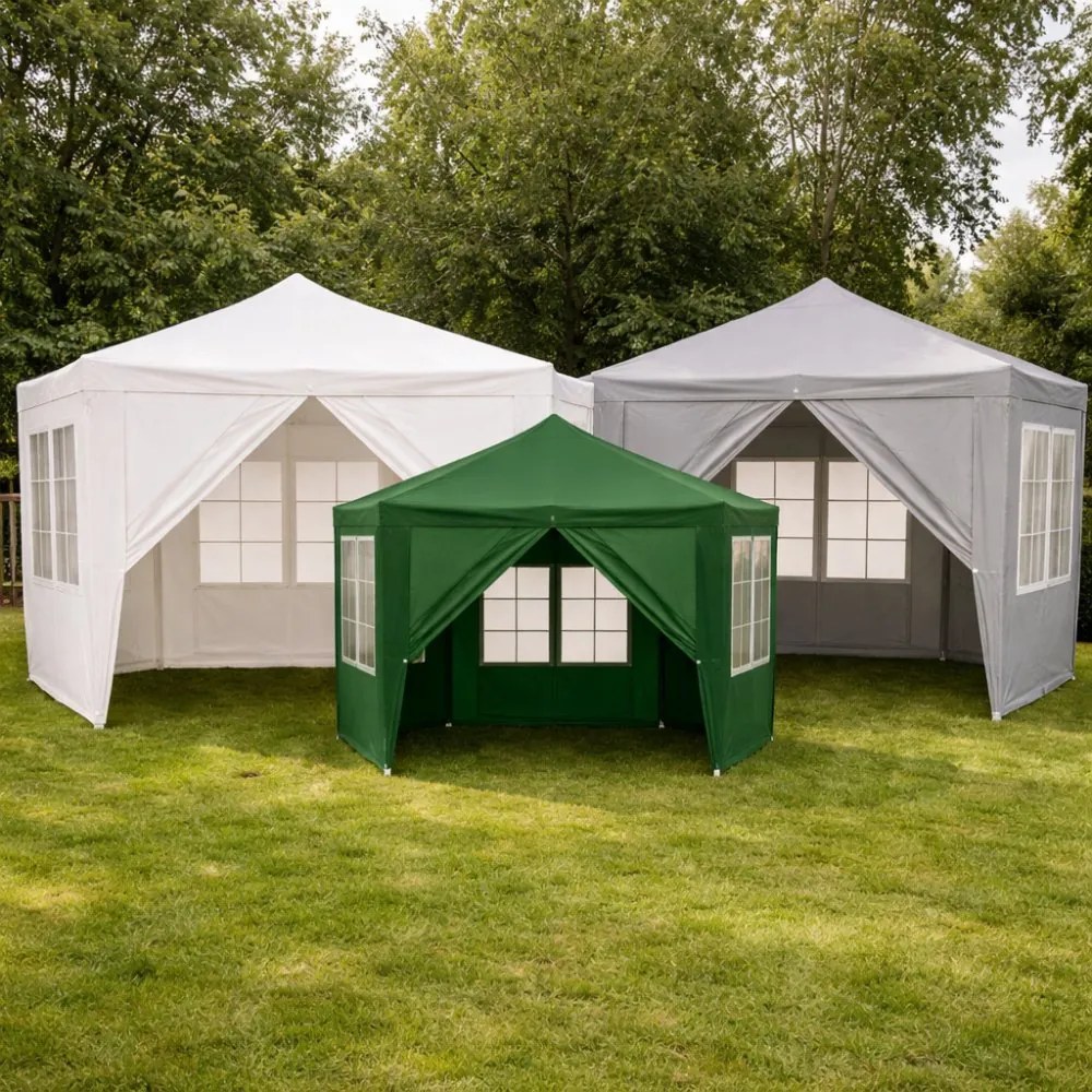 Záhradný altánok 2 x 2 m – párty stan so stenami a oknami biela