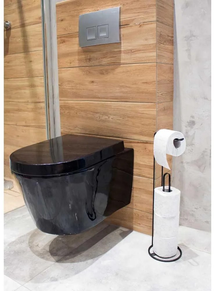 DekorStyle Stojan na toaletný papier Loft čierny