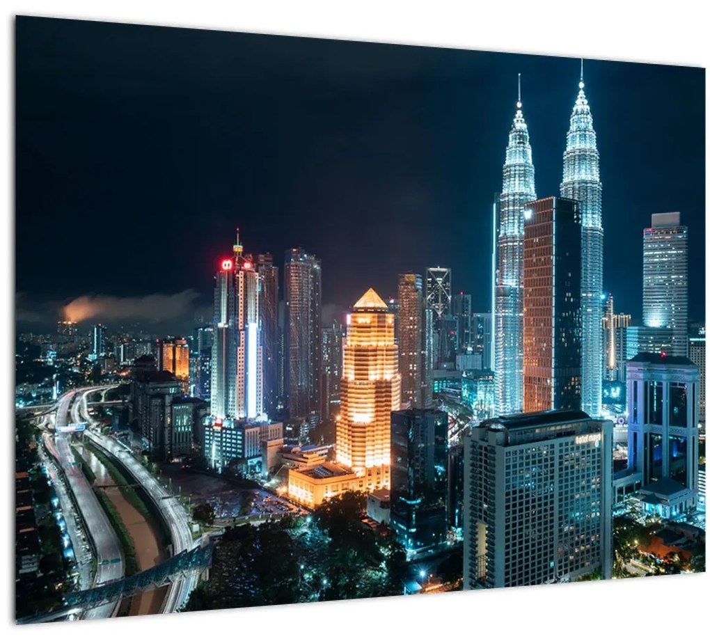 Obraz - Noc v Kuala Lumpur (70x50 cm)