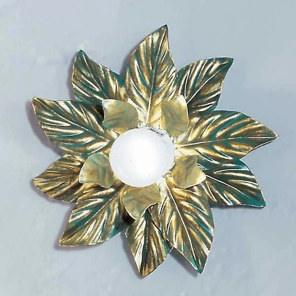 Stropné svietidlo Fleuria z kovu antická zelená