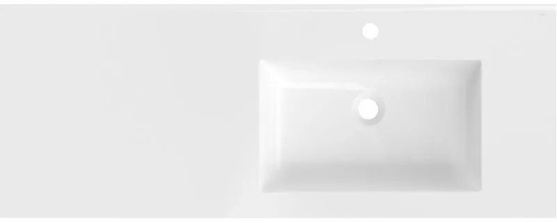 Mexen Otis, umývadlo na zapustenie 121 x 46,5 cm, pravé, biela lesklá, 25181200P