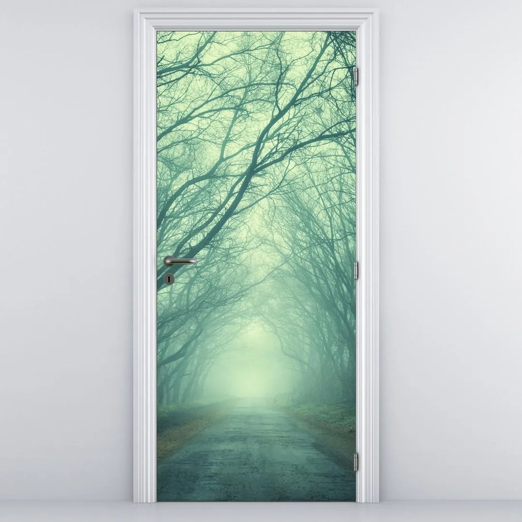 Fototapeta na dvere - Cesta z alejou stromov (95x205cm)