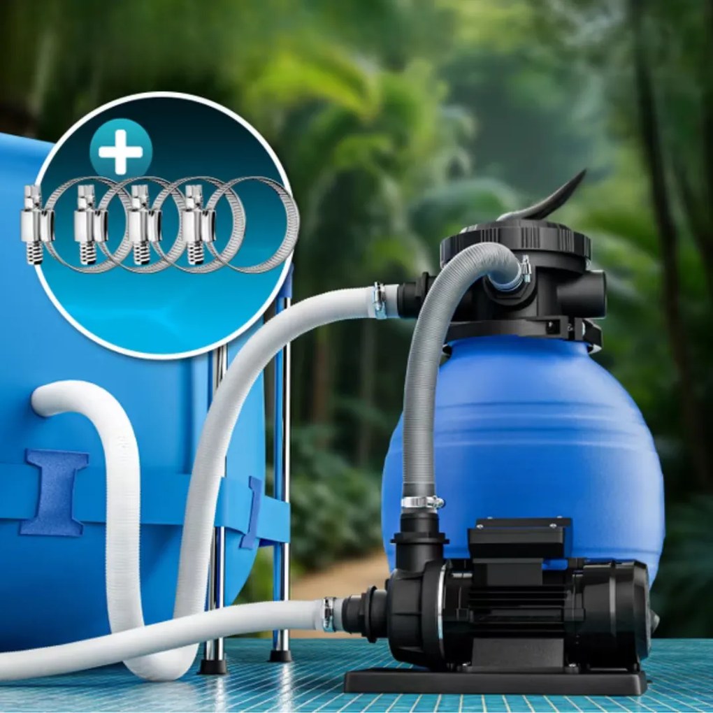 Piesková filtrácia k bazénu AQUA, 10 200 l/h, modrá Jurhan