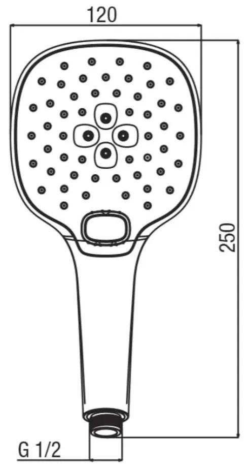 Alpi Idroterapia - Ručná sprcha s tlačidlom SELECT, 120 mm, chróm DC061CR