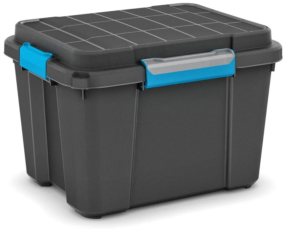 Čierny plastový úložný box s vekom 49,5x39x34 cm Scuba Box – KIS