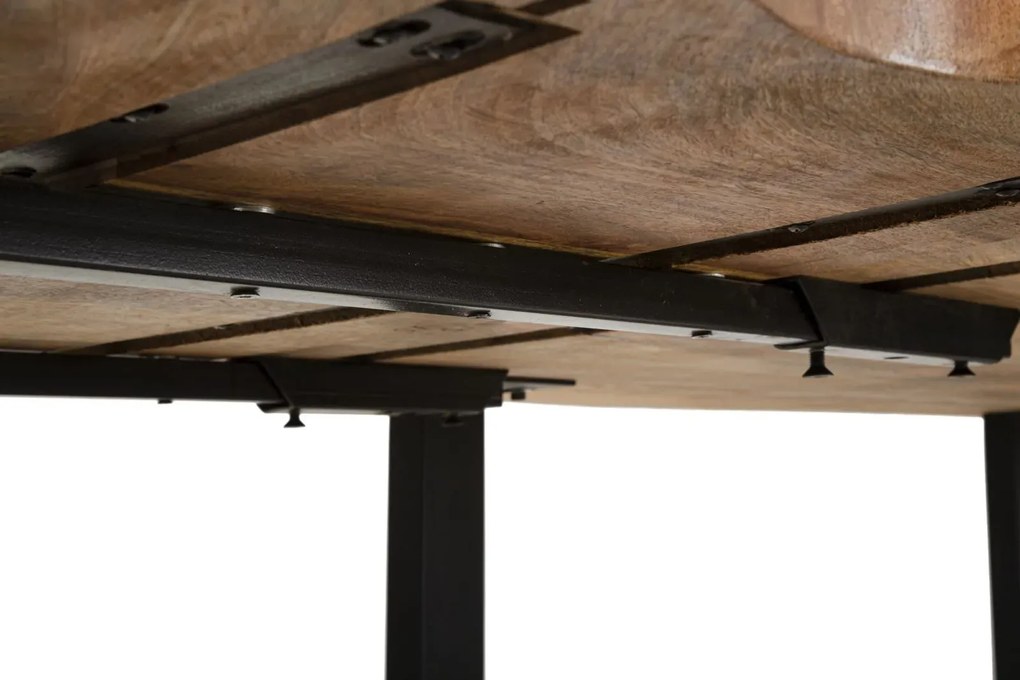 Jedálenský rozkladací stôl Edge 180/280 cm z masívu hnedý/čierny