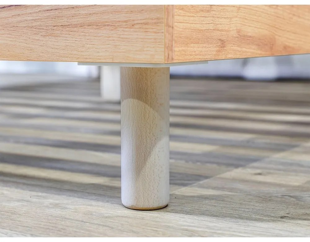 Hnedá/prírodná dvojlôžková posteľ s roštom 160x200 cm Charlie – Bobochic Paris