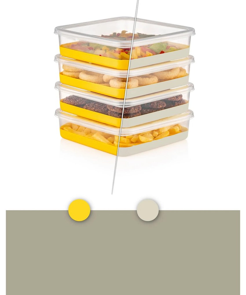 Sada 12 ks potravinových boxů ALLIE šedá