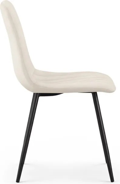 Jedálenská stolička LIVO zamatová, béžová / čierne nohy