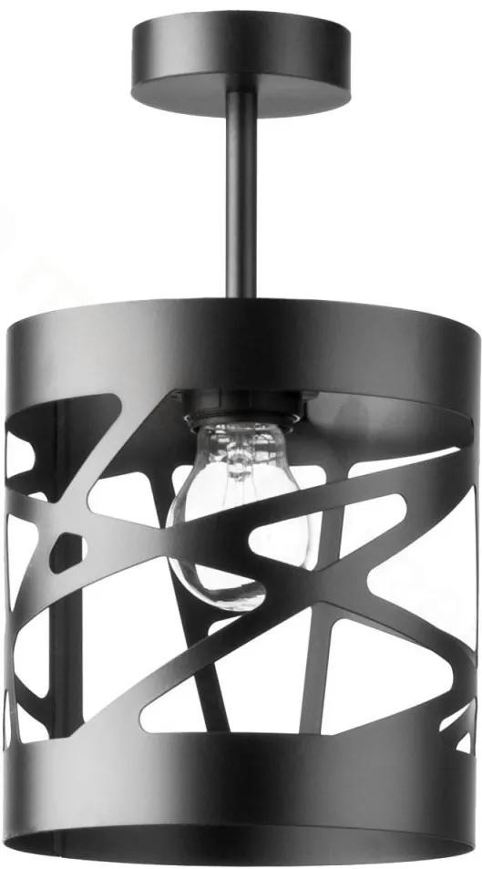 SIGMA Závesné moderné svetlo na tyči MODUL FREZ, 1xE27, 60W, 18cm, okrúhle, čierne