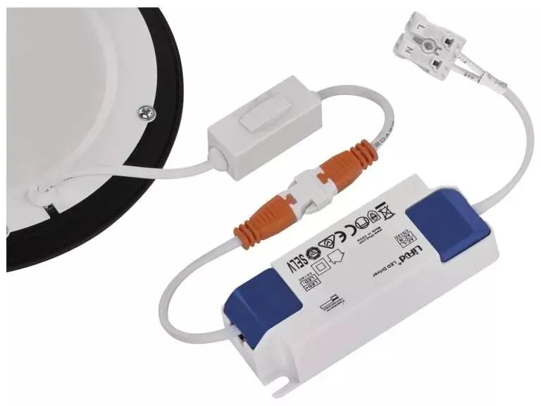 EMOS Čierny vstavaný LED panel guľatý 120mm 7W CCT Premium ZD1323