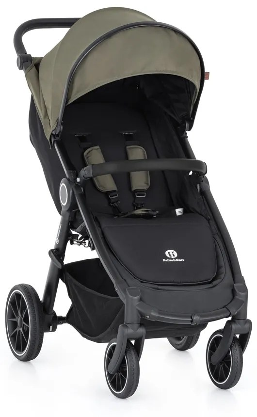 PETITE&MARS kočík športový Street+ RWS black mature olive complete