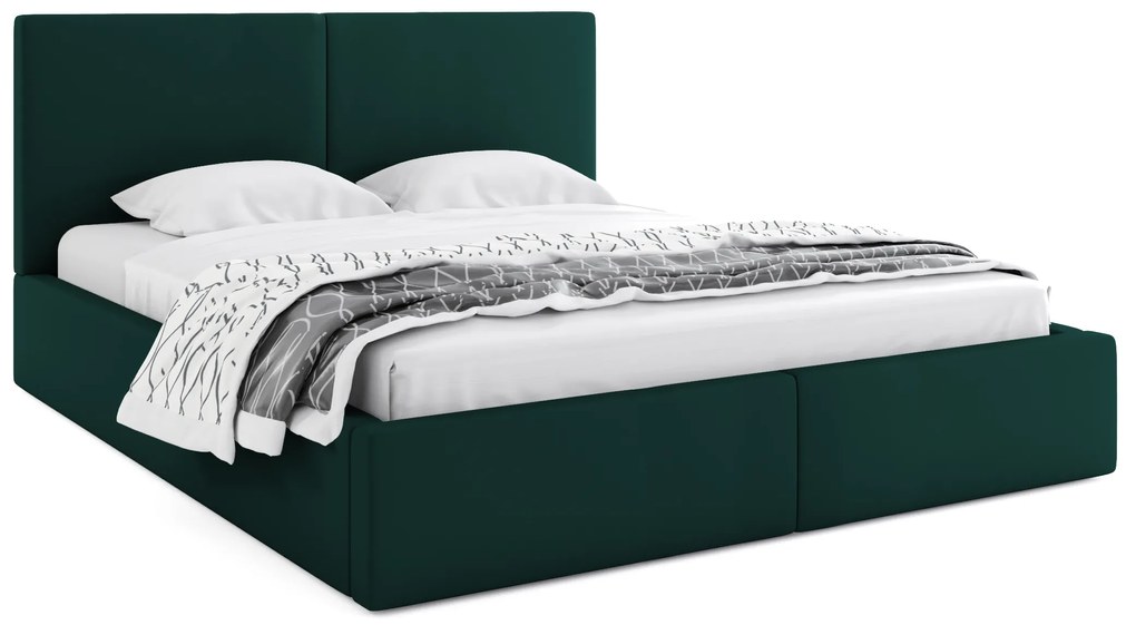 Čalúnená posteľ (výklopná) HILTON 180x200cm ZELENÁ