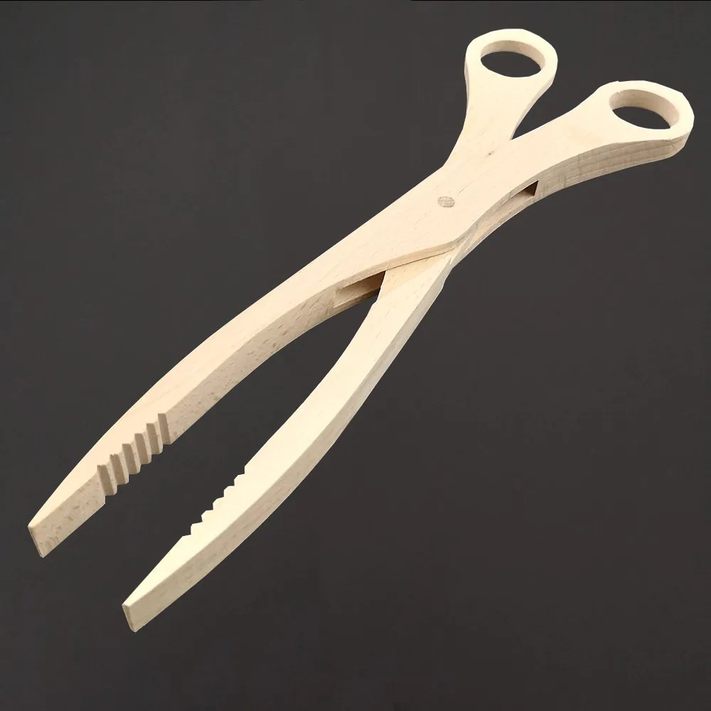 AMADEA Drevené nožnice na grilovanie, masívne drevo, dĺžka 27 cm