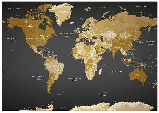 Fototapeta - World Map: Modern Geography Veľkosť: 147x105, Verzia: Samolepiaca