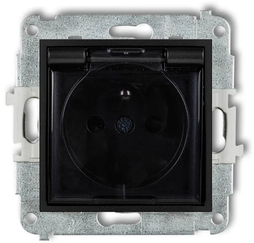 Zásuvka hermetická čierna mat 12MGPB-1ZDP mini