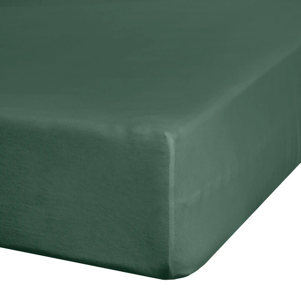BAVLNENÉ PRESTIERADLO S GUMOU ADELA 180X200X25 CM TMAVOZELENÁ