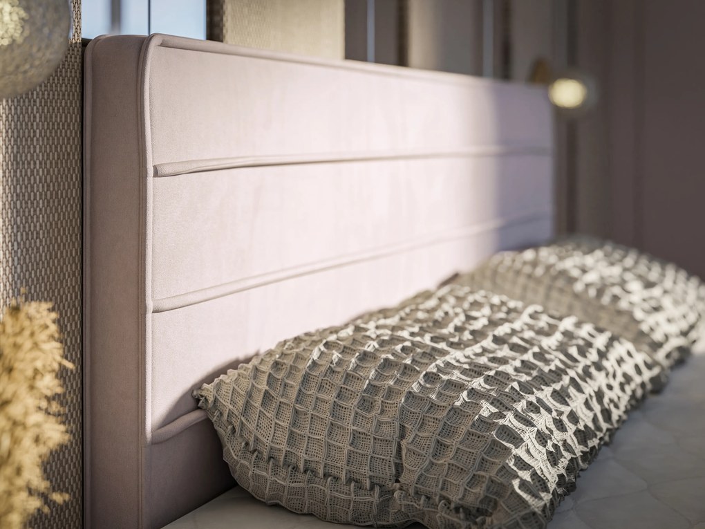Manželská posteľ Boxspring 200 cm Benio (svetlofialová) (s matracom a úl. priestorom). Akcia -20%. Vlastná spoľahlivá doprava až k Vám domov. 1054511