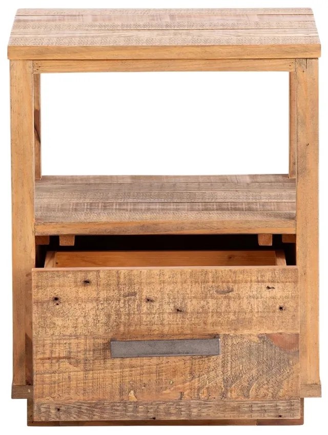 furniture-nabytek.cz - Masívny nočný stolík Woodville z recyklovanej borovice, lakovaný, prírodná farba