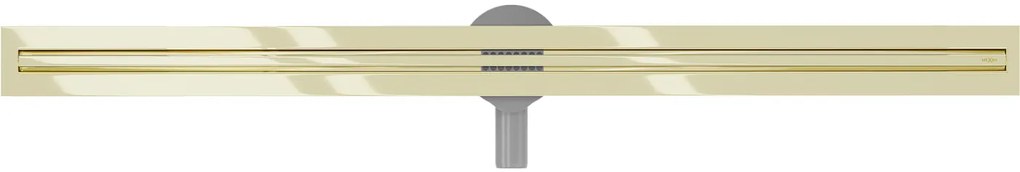 MEXEN Flat nerezový sprchový žľab s rotačným 360° sifónom 130 cm, vzor SLIM, zlatá, 1541130